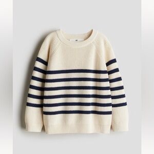 Cream with Navy stripped knit sweater